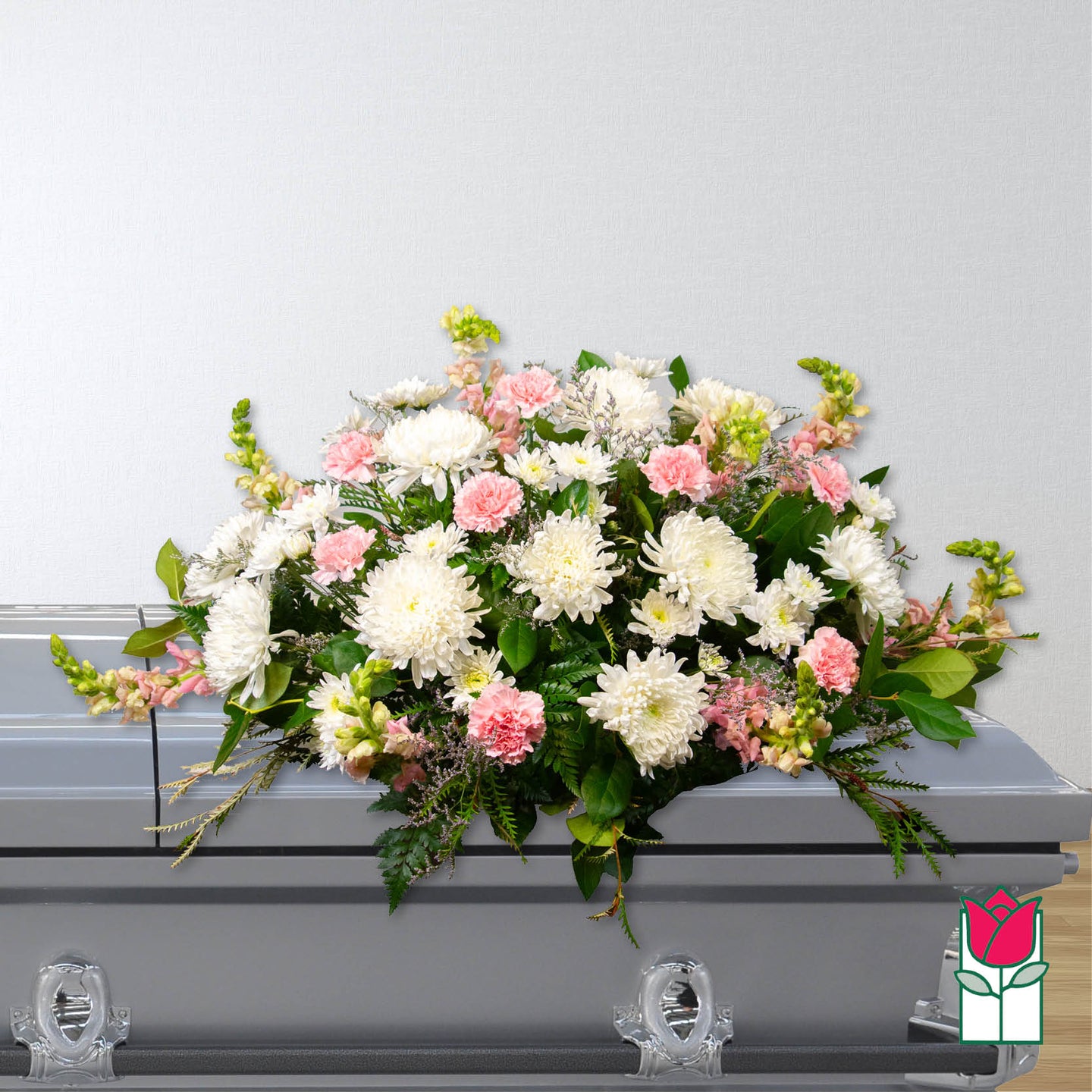 Pink & White Casket Spray