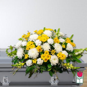 Yellow & White Casket Spray