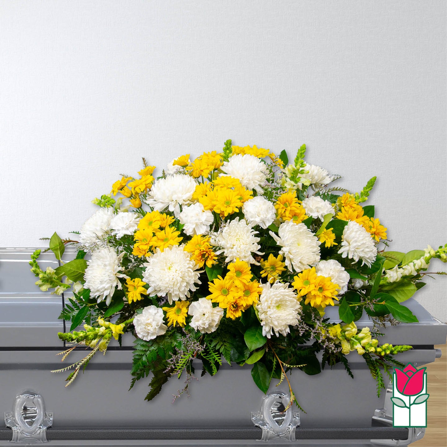 Yellow & White Casket Spray