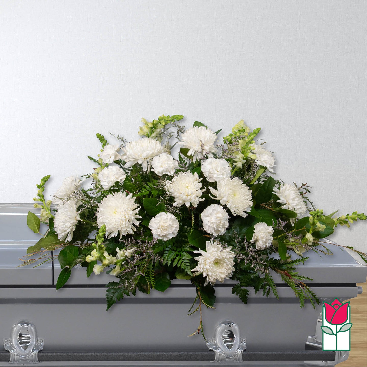 White Casket Spray