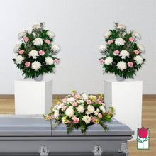 Load image into Gallery viewer, Pink &amp; White Casket Spray
