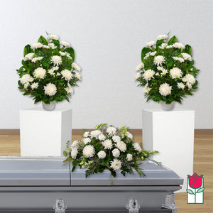 White Casket Spray