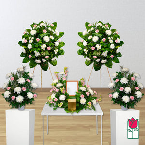 Pink & White Urn Spray