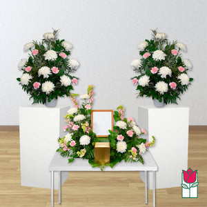 Pink & White Urn Spray