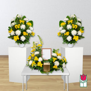 Yellow & White Urn Spray