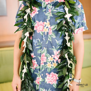 Double Ti Leaf Maile-Style Lei With Tuberose